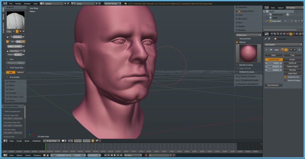 Male head sculpt base mesh preview image 3
